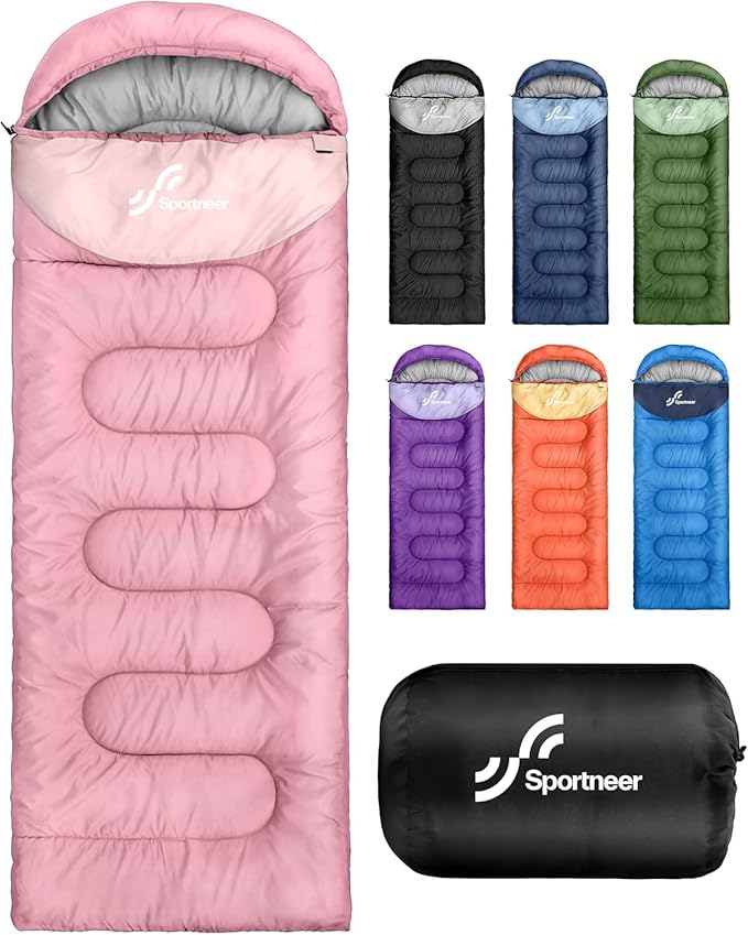 Sportneer Sleeping Bag for Adults & Kids, Cold Weather & Warm Waterproof Camping Sleeping Bag, Compact Portable for Camping Hiking & Travel
