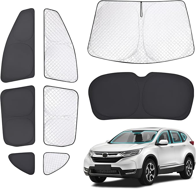 ZATOTOO Car Window Shades for 2017-2022 CR-V Sun Shade for Side Window Front Rear Windshield Triangular Window Shade Full Privacy Heat UV Ray Sun Blocker for Camp Nap Long Time Parking