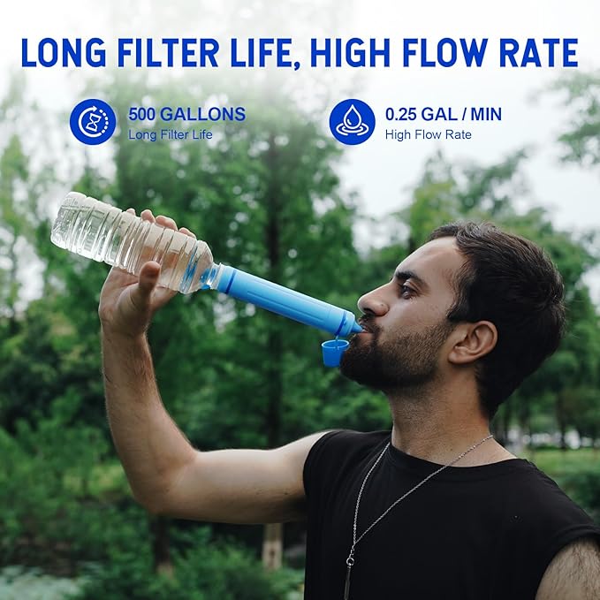 Greeshow Original Replace Filter Cartridge, Ultrafiltration Membranes and Activated Carbon for GS-28H1 Portable Water Filter Straw, 1 Pack