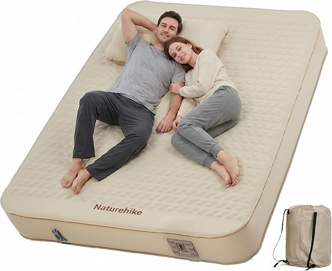 Naturehike 3.94’’ Thick Self Inflating Sleeping Pad with Built in Pump, Double Foam & Air Camping Mattress, Full XL Camping Sleeping Pad for Tent, Car, Cot, Truck, 661 lbs Support