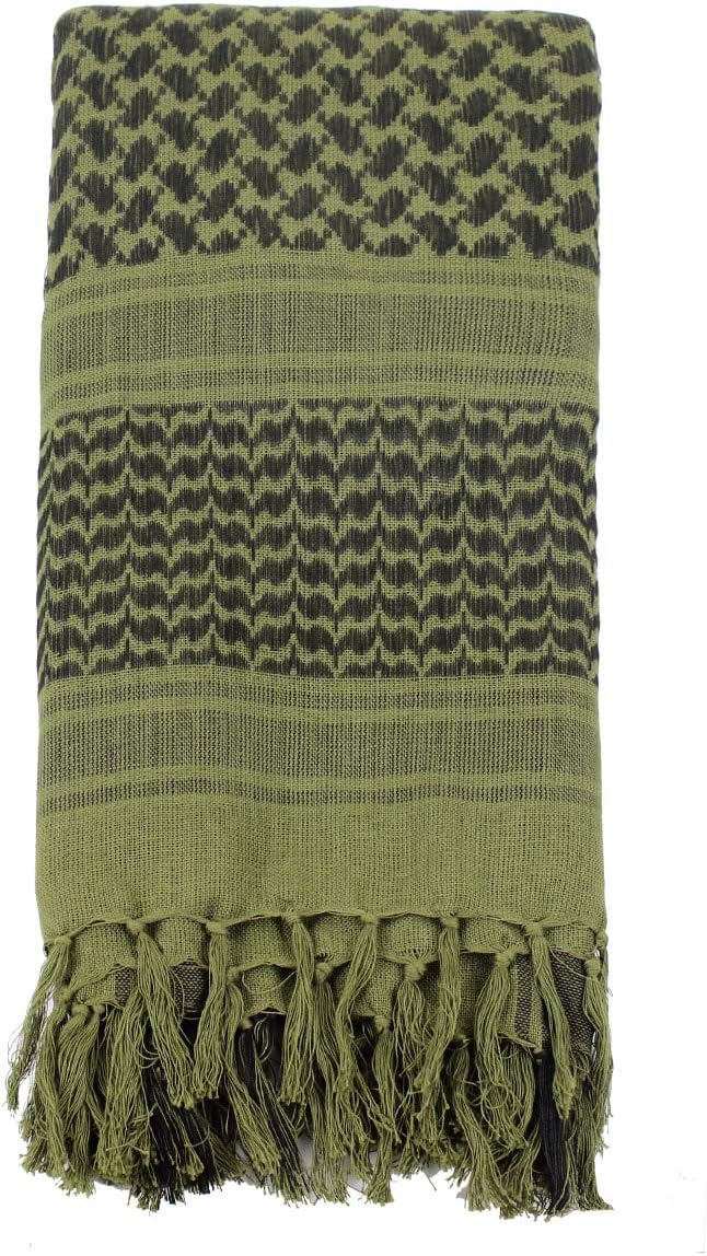 Explore Land Cotton Shemagh Keffiyeh Tactical Desert Scarf Neck Head Wrap with Tassel for Men Women