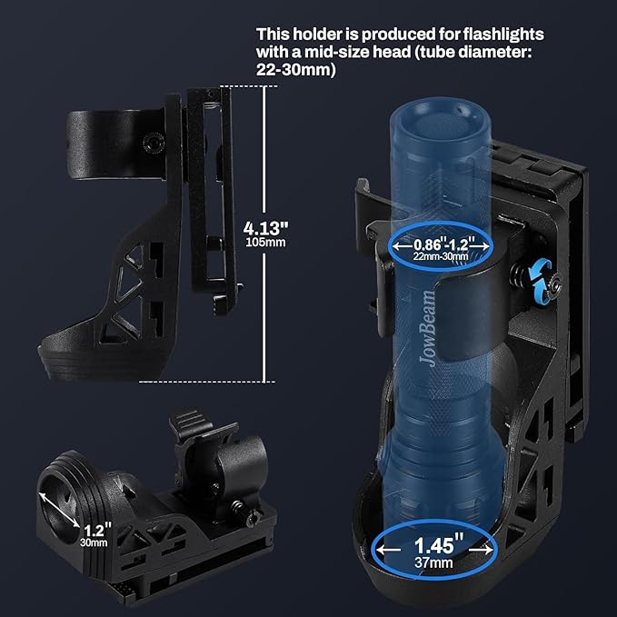 1200 Lumen Tactical Flashlight for Police & Camping, High-Intensity LED Flashlights with Belt Holster, Single Mode Flashlight for Men, Outdoor, Survival Gear