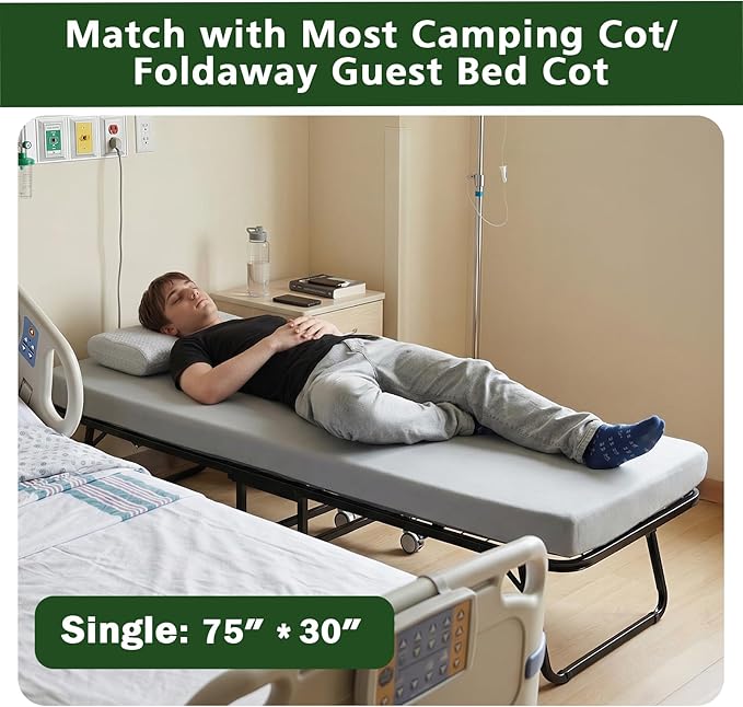 3.5" Extra Thick Foam Camping Mattress, Waterproof Cover & Travel Bag, Portable Sleeping Pad for Car/Tent/Cot/SUV/Trunk/Floor/Guest Bed