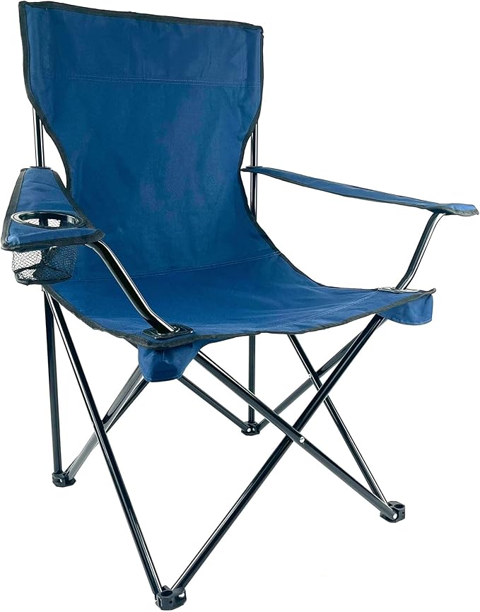 Folding Portable Outdoor Camping Chair[Large] (Navy Blue)