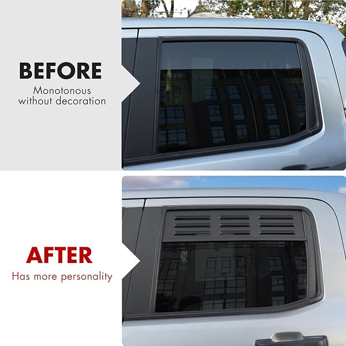 Mabett Rear Window Vents for Ford Maverick 2022-2025 Accessories, Window Cover with Mesh Net for Outdoor Camping Dog Travel Ride(2 Pcs for Rear Window)