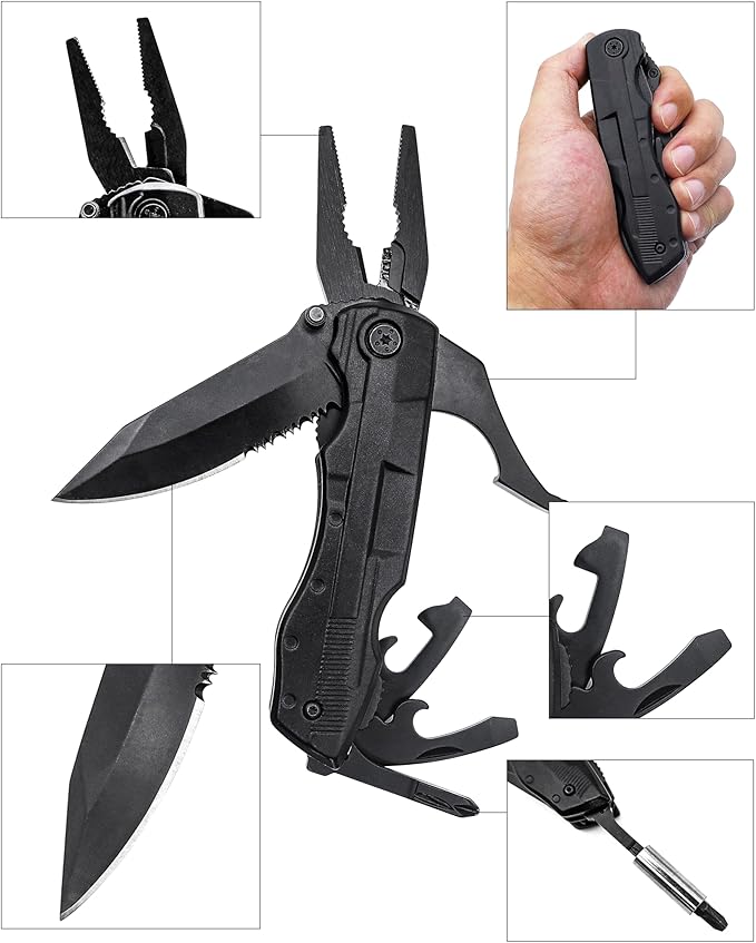 RUSH DEER Multi-Tool 19-in-1 Essential Survival Tools and Multitools Plier- Gift for Men-Versatile Camping Tool Kit-ultimate versatile toolkit For DIY, Outdoor