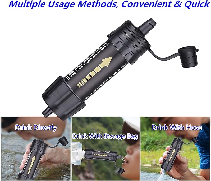 Outdoor Mini Water Filter,100000 Gallons Camping Water Filter,0.01μm Backpacking Water Filter for Hiking Emergency Wilderness Expedition