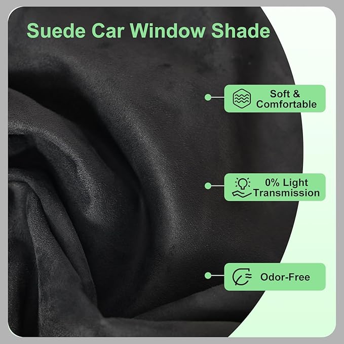 Side Window Sunshades for 2019-2024 Toyota RAV4, Suede Fabric Window Covers for Privacy Car, Custom Fit Without Steel Rings, UV & Heat Protection Magnetic Installation (4 Pack)