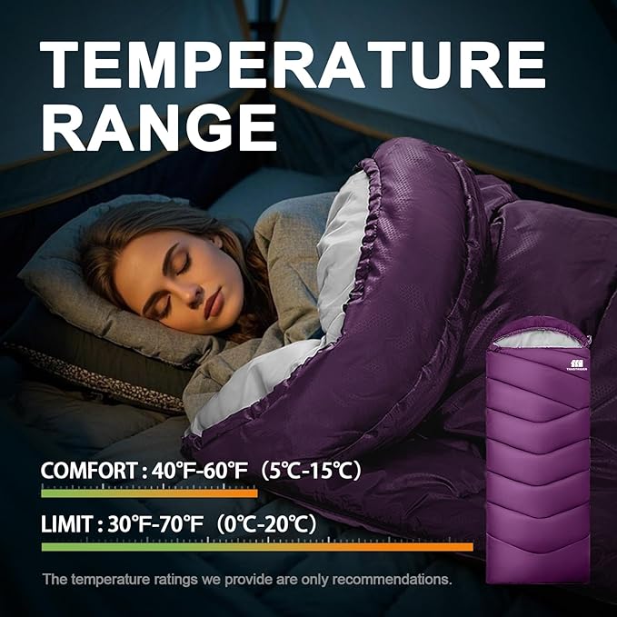 Sleeping Bags for Adults Cold Weather & Warm,Backpacking Camping Sleeping Bag for Tall Girls Boys,Lightweight,Compact,Waterproof Camping Gear for Traveling,Hiking,Hotel,Outdoor & Indoor
