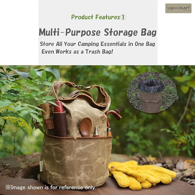 Camping Cookware Storage Bag, Canvas Camp Kitchen Organizer for Cooking Utensils, Pots, Pans & Mess Kit – Heavy-Duty Water-Resistant Outdoor Storage Case S