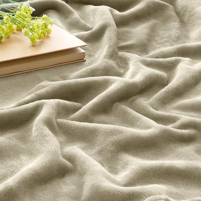 BEDELITE Fleece Blanket Oatmeal Throw Blankets for Couch & Bed, Luxury Plush Cozy Fuzzy Blanket 50x60 inches, Super Soft Warm Lightweight Throw Blanket for Travel Camping
