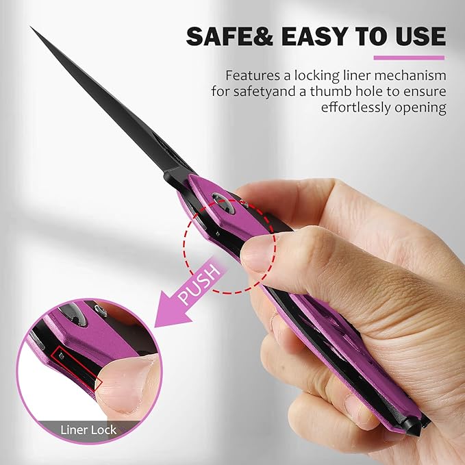 Pink Multitool Carabiner Knife for Women Men,Survival Gear for Camping Hiking，EDC Carabiners, 6-in-1 Multi Tools with Window Breaker, Bottle Opener and Screwdriver,Gifts for Women/Men (Pink)