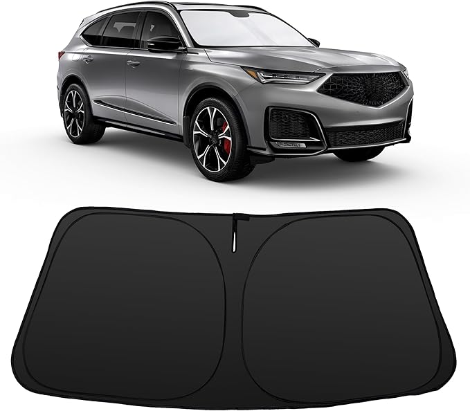 Windshield Sun Shade Custom Fit for 2021 2022 2023 2024 2025 2026 Acura MDX Accessories Foldable Sunshade Sun Blocker Protect Car from Sun Rays & Heat Damage Keep Car Cooler