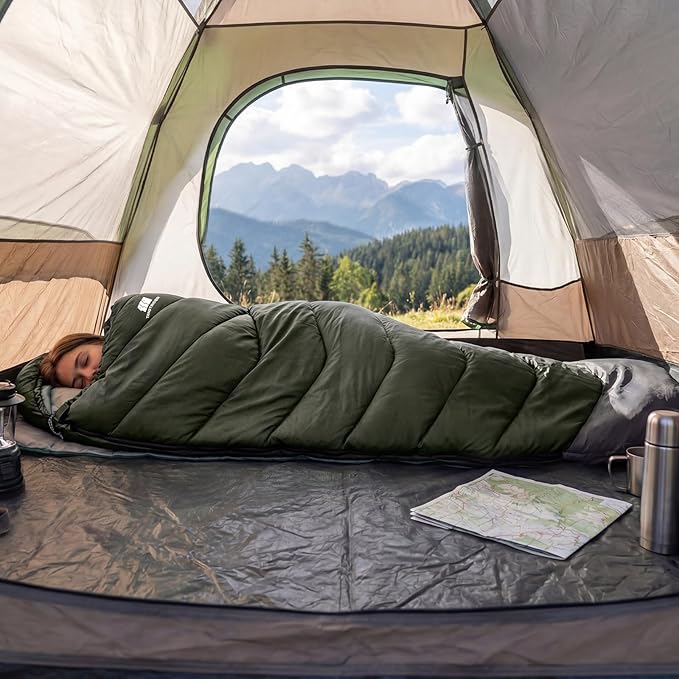 Sleeping Bags for Adults Cold Weather & Warm,Backpacking Camping Sleeping Bag for Tall Girls Boys,Lightweight,Compact,Waterproof Camping Gear for Traveling,Hiking,Hotel,Outdoor & Indoor