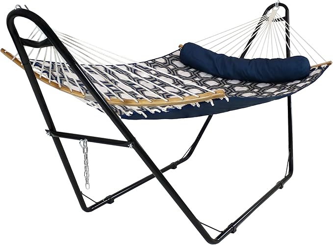 Sunnydaze Decor Universal Double Hammock Stand Only - 550-Pound Capacity - Heavy-Duty Hammock Stand for Outside - Fits 9 to 14 Foot Hammocks - Black