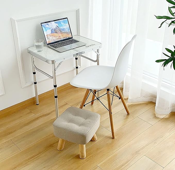 YUFIFAIRY Small Folding Table Portable, 24''L x16''W Foldable Camp Table with 3 Adjustable Height, Indoor Outdoor Lightweight Aluminum for Outdoor Cooking Picnic, (3 Heights)