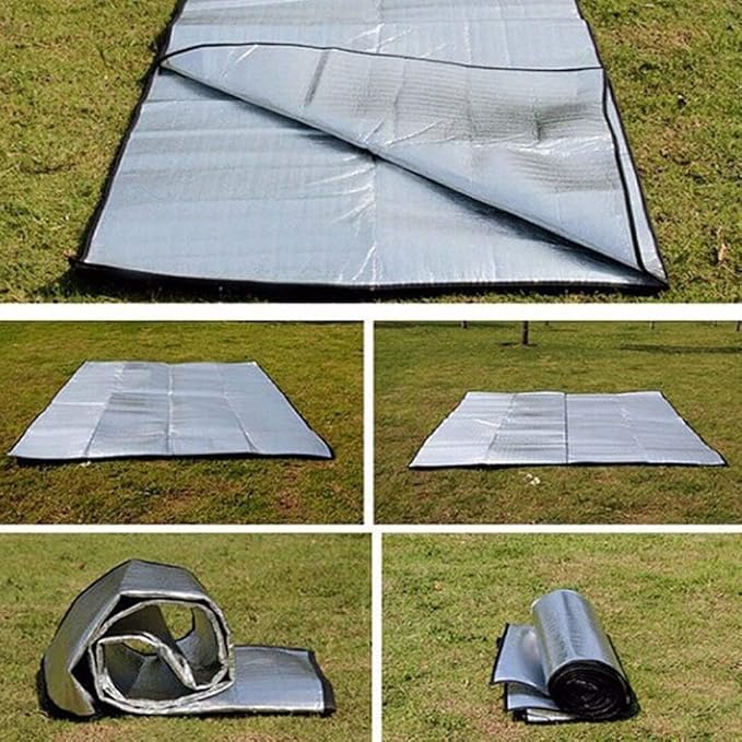 Camping Mat Foam Foil Blanket for Camping Foam Pad Insulating Foil Mat Sleeping Tent Pad Thermal Aluminum Camping mat for Reflecting Heat, 78 x 78 inches