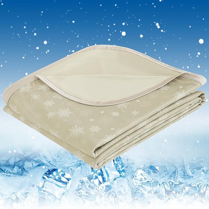 OIGAE Cooling Blanket for Hot Sleepers - Soft & Lightweight Summer Cold Blanket for Night Sweats | Perfect for Bed, Couch, Sofa (Dune, Throw 50'' x 70'')