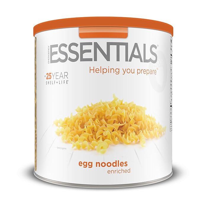 Emergency Essentials Egg Noodle Pasta #10 Can | Long Term Emergency Food Supply | Shelf Stable Survival Meal | 11 Servings | Non-GMO | Up to 30-Year Shelf Life
