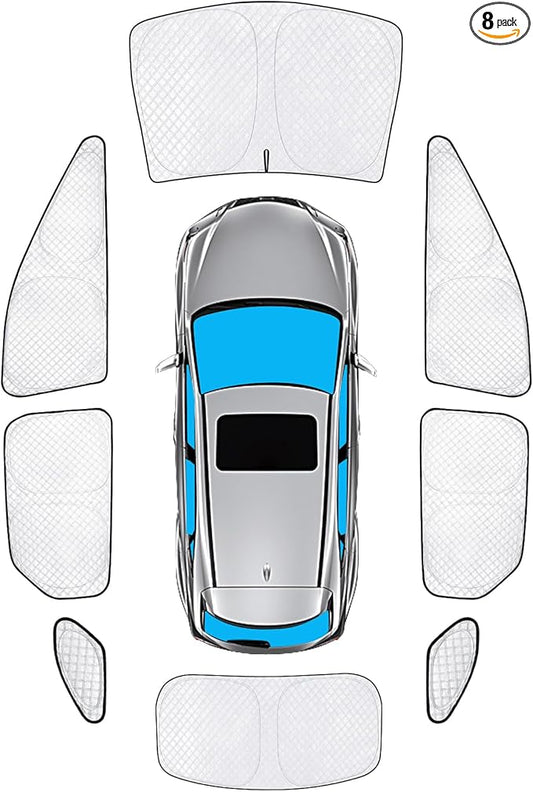 KMF 8pcs Thicken Full Sun Shades for Lexus RX 2016-2022 Accessories RX350/RX 450h, Custom Fit Car Window Covers Sunshade for Windshield Side Rear, UV Block and Privacy Blackout for Car Camping