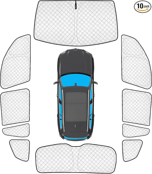 KMF 10pcs Thicken Sun Shades for BMW X3 Accessories 2018-2024, Full Car Window Covers Sunshade for Windshield Side Rear, UV Block Visor Protecting Privacy Blackout for Car Camping
