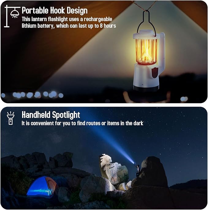 2-Pack Rechargeable LED Flashlight - 1200LM Super Bright, Spotlight & Lantern Modes, Waterproof, Power Bank, for Power Outages, Camping, Hiking, and Emergency Kits (8-Hour Runtime)
