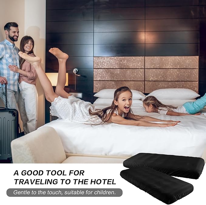 Breling Kids Air Mattress Fitted Sheets Compatible with Intex Cozy Kidz (Sheet Only) Toddler Inflatable Mattress Sheets for Kids Sleepover Party Travel Camping Airbed(Black,2 Pcs)
