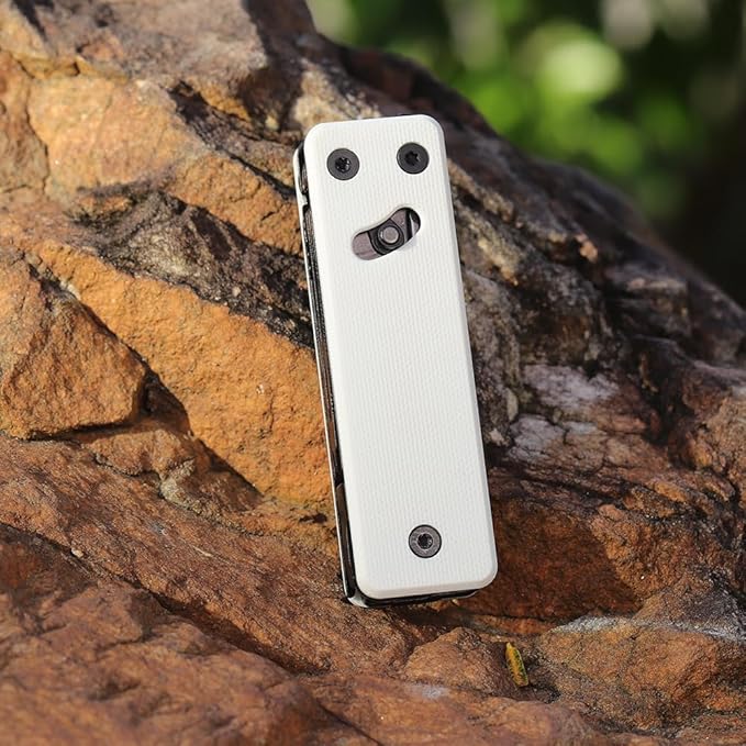 Roxon KS2 Elite Noir Blanc D2 Blade 13 in 1 Mini Multi Tool function pocket knife with big scissor, G10 handle and Pocket clip, good for Camping/Backpacking/Emergencies/EDC Multitool (D2 Steel Blade)