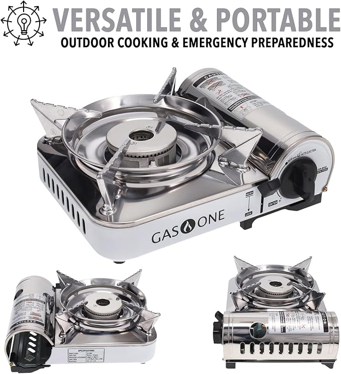 GasOne Emergency Gear Camping Mini Butane Portable Gas Stove with Carrying Case