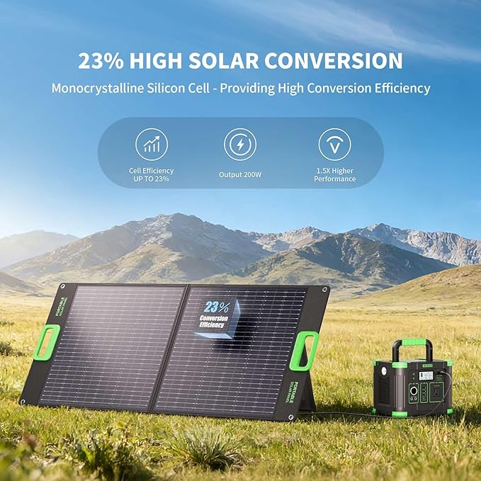100W Portable Solar Panel for Power Station Generator, 20V Foldable Solar Cell Solar Charger with High-Efficiency Battery Charger for Outdoor Camping Van RV Trip