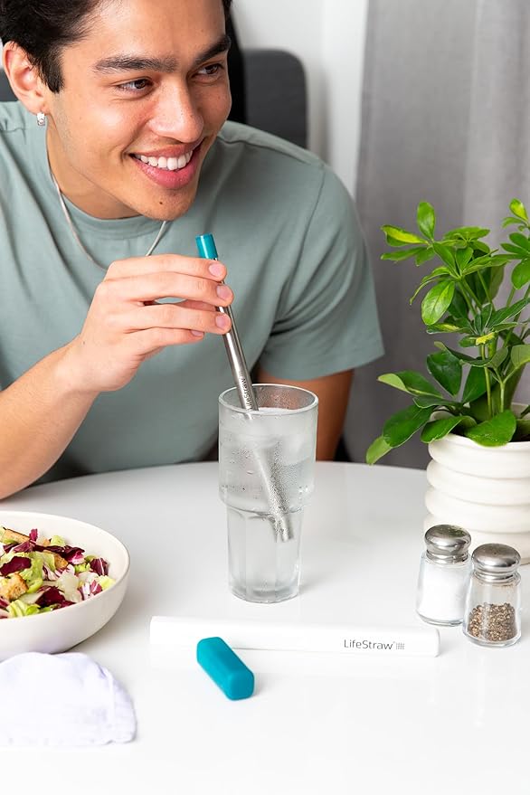 LifeStraw Sip – Reusable Stainless Steel Water Filter Drinking Straw