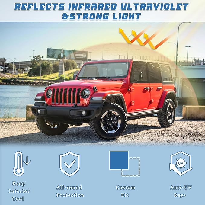 XCBYT Car Window Shades - 2019-2024 Jeep Wrangler JK JL and Gladiator JT Privacy Curtains, Dual Purpose Window Covers, Side Window Sun Shade for Breastfeeding, Napping, Dressing, Camping