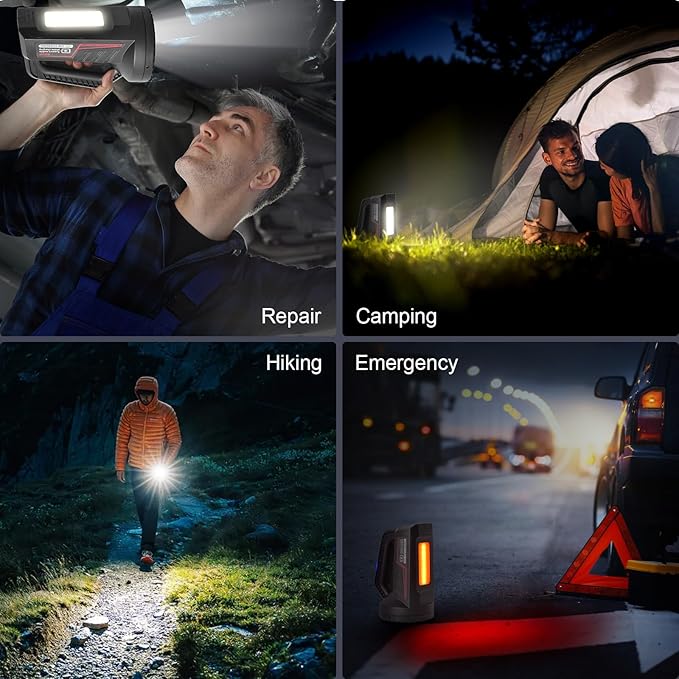 Rechargeable LED Spotlight Flashlight, Portable Camping Lantern 4800mAh, 7 Light Modes &Waterproof, Super Bright Handheld Spotlight for Hurricane Emergency, Outages, Camping, Hiking