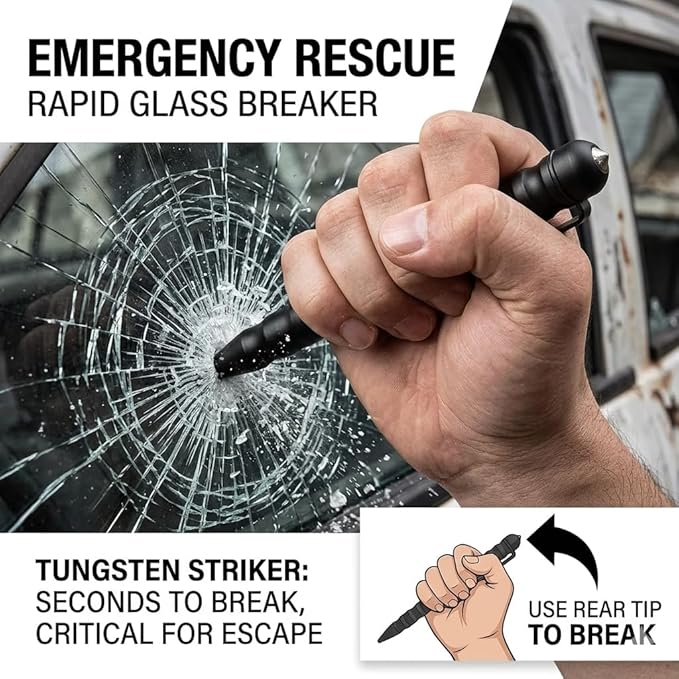 DISPATCH Military Tactical Pen, EDC Pen,Professional Self Defense Pen, Emergency Glass Breaker Pen - Tungsten Steel Tactical Pens for Men & Women,Writing Tool with 1 ink Refill,Tactiacl Gear & Gifts