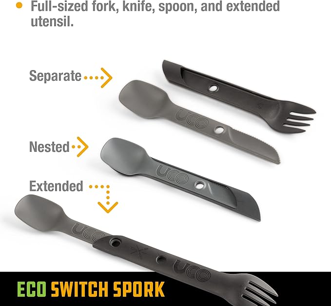 UCO Recycled ECO Switch Spork 2-Piece Integrated Camping Utensil Set