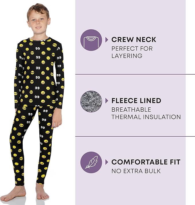 Rocky Thermal Underwear for Kids, Boys Thermals, Long Johns Underwear, Base Layer for Cold Weather/Skiing