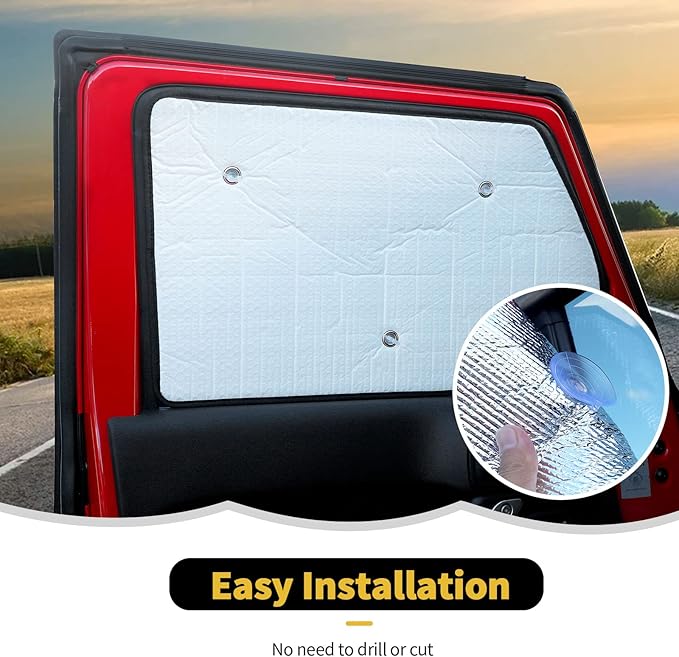 Windshield Sunshade Sun Shade Heat Shield Window Sun Visor Mat for Jeep Wrangler JKU 4 Door 2007-2018,8PCS