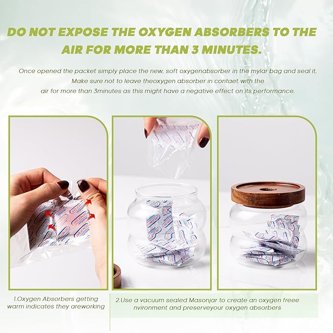 30pcs 1 Gallon Mylar Bags for Food Storage with Oxygen Absorbers 400cc and Labels, Extra Thick 10 Mil - 10x14 Inch Zipper Pouches Resealable for Long Term Food Container Sets - Heat Sealable