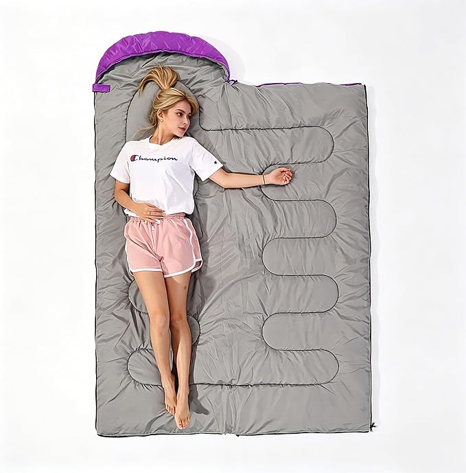 SWTMERRY Sleeping Bag 3 Seasons (Summer, Spring, Fall) Warm & Cool Weather - Lightweight,Waterproof Indoor & Outdoor Use for Kids, Teens & Adults for Hiking and Camping