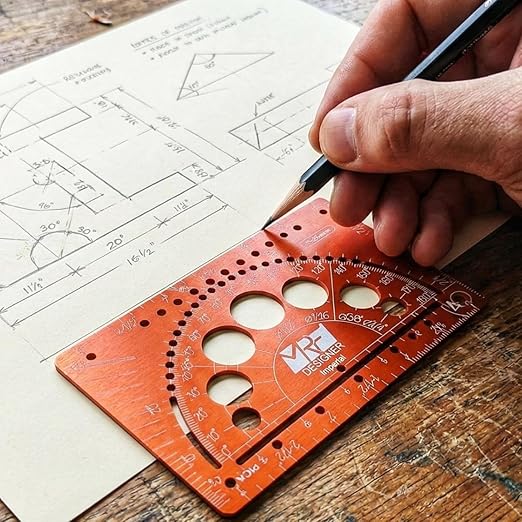 Designer – 15-in-1 Credit Card Multitool Ruler – Aluminium Wallet Multitool Card for Architects, Engineers & Designers – Pocket Multi Tool, Dual Scale, TSA Approved