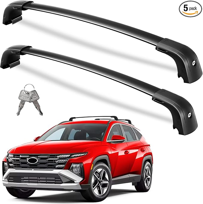 Wonderdriver 300lbs Roof Rack Cross Bars Compatible with Hyundai Tucson 2016-2026 SEL/N Line/Limited, Heavy Duty Aluminum Lockable Roof Rails Crossbars Black Rooftop Cargo Carrier Luggage