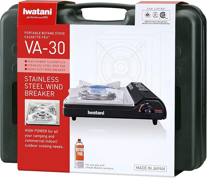 Iwatani Cassette Feu Butane VA-30 Camp Stove, one, BLACK