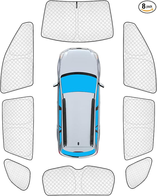 KMF 8pcs Thicken Sun Shades for Subaru Outback 2010-2014 Accessories, Custom Privacy Full Car Window Covers Sunshade for Windshield Side Rear, UV Block and Blackout for Camping Outdoor