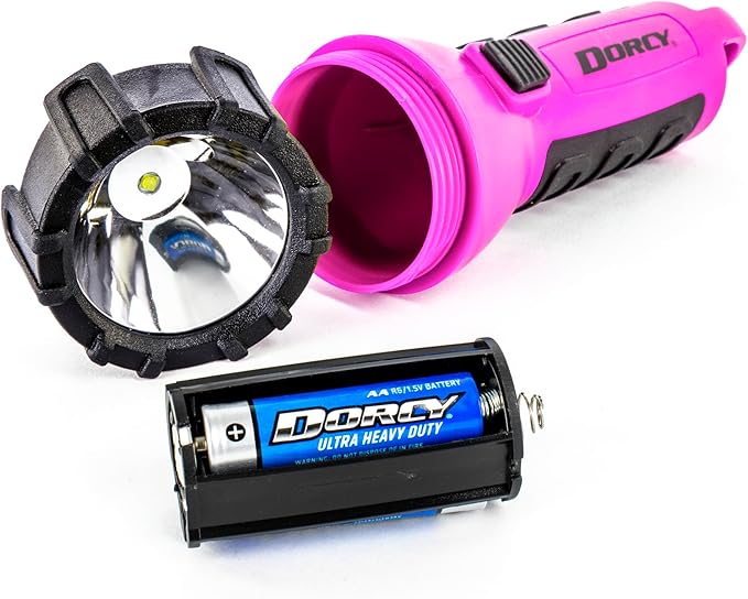 Dorcy 55 Lumen Floating Water Resistant LED Flashlight with Carabineer Clip, Pink ( 41-2509)