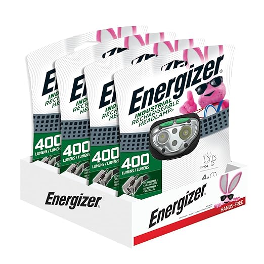 Energizer LED Rechargeable Headlamp Flashlight, 15-Hour Run Time, 400 Lumens (Charging Cable Included)