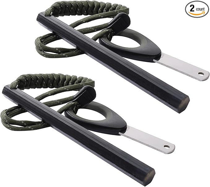 Ferro Rod Fire Starter, 6 inch X 1/2 inch Flint and Steel Fire Starter Kit with Paracord Lanyard Handle and Striker, Emergency Survival Tool for Your Hiking, Backpacking, Campfires and Camping