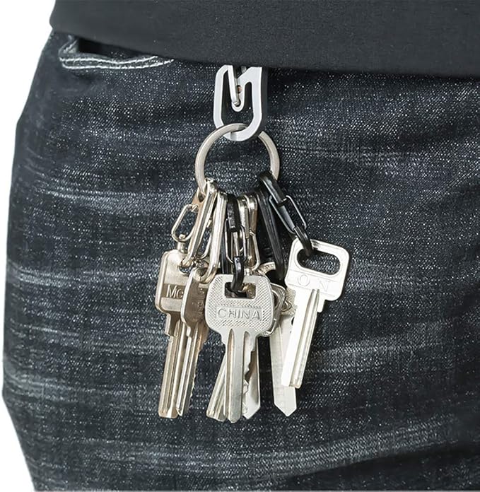 30PCS Mini SF Carabiner Clips Tiny Alloy Spring Snap Hook Keychain Clasps EDC Small Hanging Buckle for Backpack Camping Bottle Using Accessories Paracord Tactical Survival Gear (3 Colors)