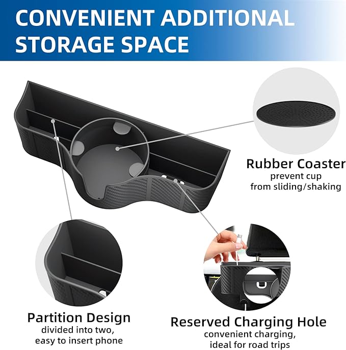 OUSHASAA 3-in-1 Car Headrest Backseat Organizer with 3.7" Backseat Cup Holder for Car, Seat Back Organizer with Hooks