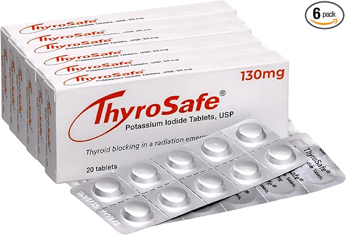 ThyroSafe Potassium Iodide 130mg Tablets (KI Pills) - Iodine for Radiation Emergency Protection | Nuclear Fallout Survival Gear and Emergency Supplies for Prepper Kits | 120 Count