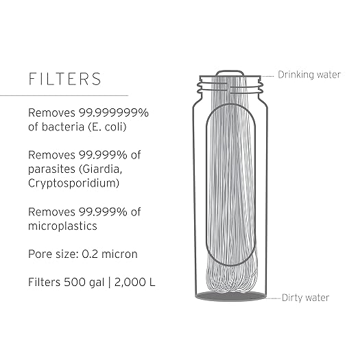 LifeStraw Peak Series - Collapsible Squeeze Bottle Water Filter System – 650ml for Trail Running, Through Hiking, Travel, Cycling, and Fishing; Dark Mountain Gray